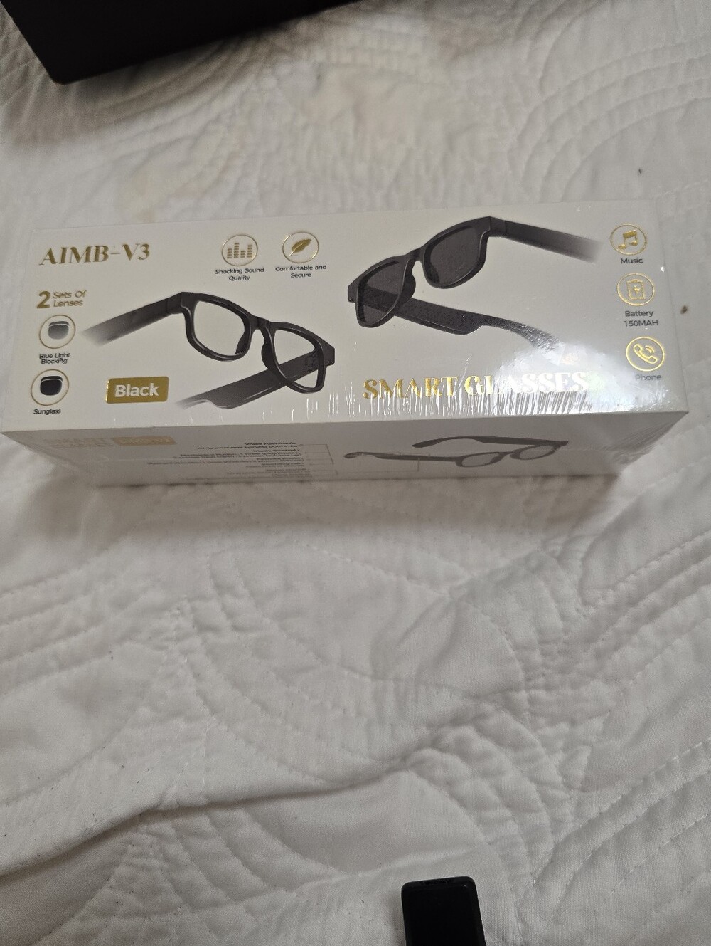 New In The Box Smart Glasses - Black 2 Lenses